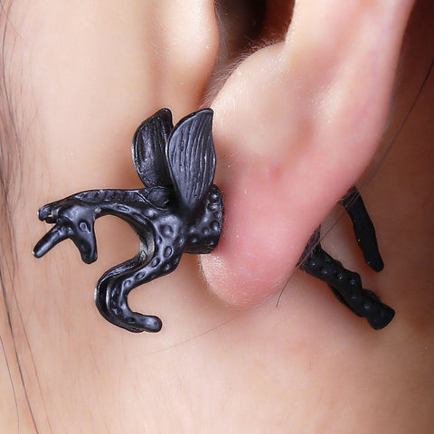 SEXY SPARKLES Sexy Sparkles Pegasus Flying Horse 3D Double Sided Ear Stud Earrings for Women - Sexy Sparkles Fashion Jewelry - 4