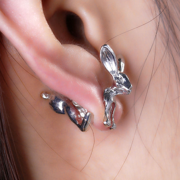 SEXY SPARKLES Sexy Sparkles Rabbit 3D Double Sided Ear Stud Earrings for Women - Sexy Sparkles Fashion Jewelry - 1