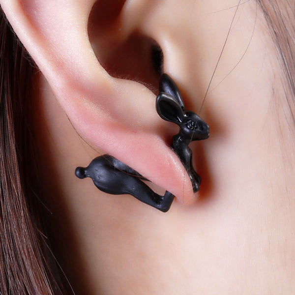 SEXY SPARKLES Sexy Sparkles Rabbit 3D Double Sided Ear Stud Earrings for Women - Sexy Sparkles Fashion Jewelry - 1