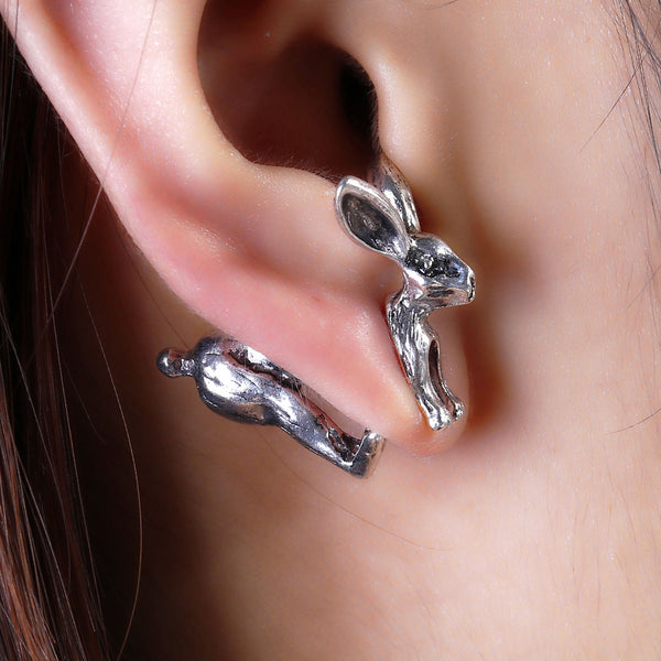 SEXY SPARKLES Sexy Sparkles Rabbit 3D Double Sided Ear Stud Earrings for Women - Sexy Sparkles Fashion Jewelry - 1