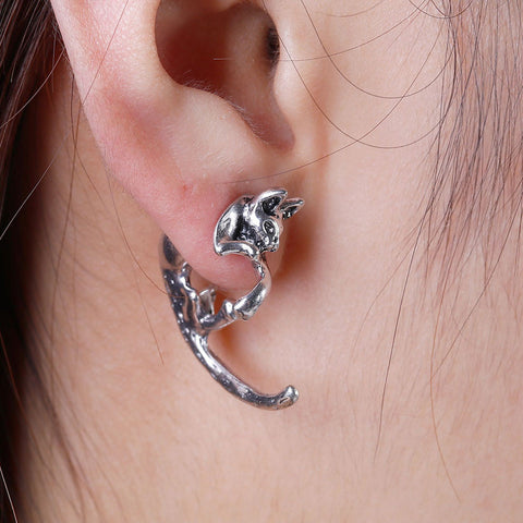 SEXY SPARKLES Sexy Sparkles 3D Double Sided Cat Ear Stud Earrings for Women - Sexy Sparkles Fashion Jewelry - 1