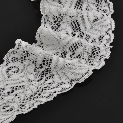 10 Yards Cotton Stretch Floral Lace Ribbon Edge Trim Wedding Bridal Dress Whi... - Sexy Sparkles Fashion Jewelry - 1