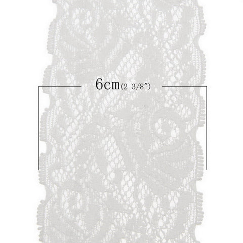 10 Yards Cotton Stretch Floral Lace Ribbon Edge Trim Wedding Bridal Dress Whi... - Sexy Sparkles Fashion Jewelry - 2