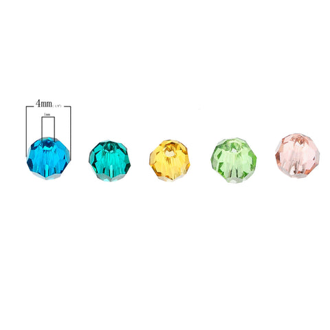 100 Pcs Round Acrylic Crystal Spacer Beads Assorted Colors 4mm - Sexy Sparkles Fashion Jewelry - 2