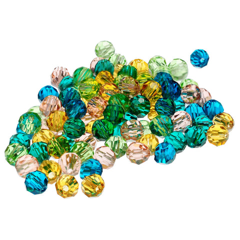 100 Pcs Round Acrylic Crystal Spacer Beads Assorted Colors 4mm - Sexy Sparkles Fashion Jewelry - 3