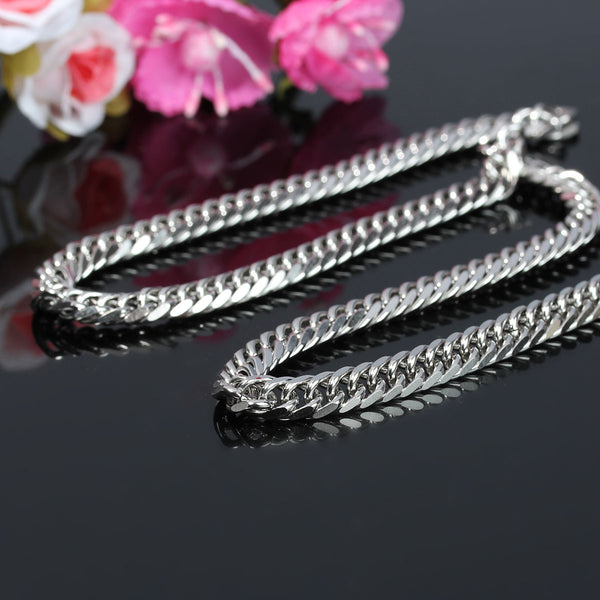Stainless Steel Men Boys Jewelry Chain Necklace Curb Chains With Lobster Claw Clasp 4260-B80639