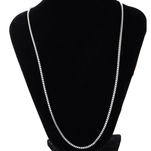 Stainless Steel Box Chain Necklace with Lobster Clasp 20 Inch