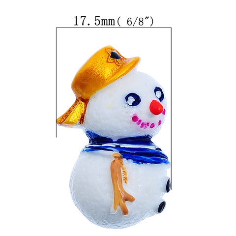 Sexy Sparkles 5 Pcs Christmas Holidays Resin Embellishment Findings (28.2mm x 17.5mm Snowman)
