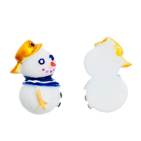 Sexy Sparkles 5 Pcs Christmas Holidays Resin Embellishment Findings (28.2mm x 17.5mm Snowman)