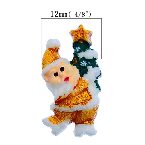 Sexy Sparkles 5 Pcs Christmas Holidays Resin Embellishment Findings (23mm x 12mm Santa Claus)