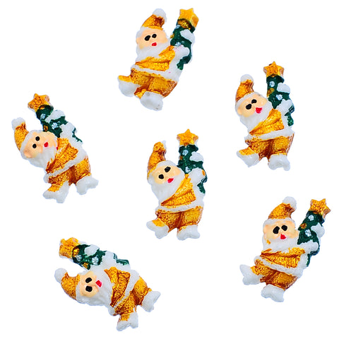 Sexy Sparkles 5 Pcs Christmas Holidays Resin Embellishment Findings (23mm x 12mm Santa Claus)
