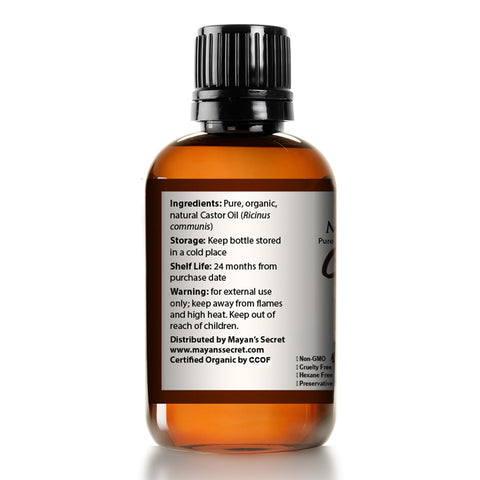 Castor Oil Cold-Pressed, USDA Certified Organic, Hexane-Free Castor Oil - Moisturizing & Healing, For Dry Skin, Hair Growth - For Skin, Hair Care, Eyelashes