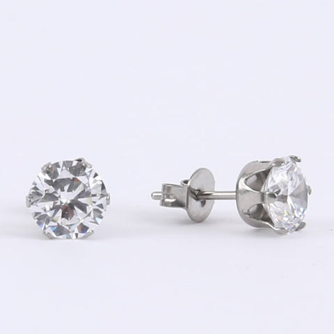 Sexy Sparkles Jewelry Stainless Steel Womens Stud Earrings Cubic Zirconia Inlaid,3mm-7mm 5 Pairs - Sexy Sparkles Fashion Jewelry - 9