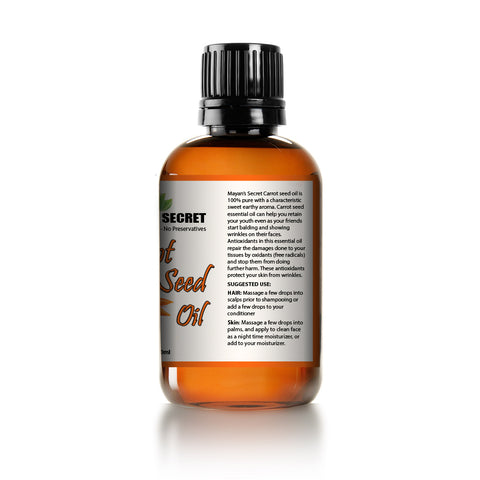 Carrot Seed Oil 100% Pure Steam Distilled Regenerate Skin tissue