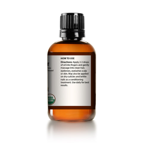 Castor Oil Cold-Pressed, USDA Certified Organic, Hexane-Free Castor Oil - Moisturizing & Healing, For Dry Skin, Hair Growth - For Skin, Hair Care, Eyelashes