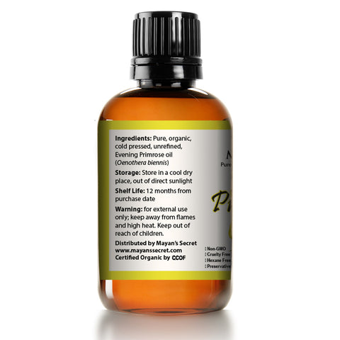Evening Primrose Oil USDA Certified Organic /Natural / Undiluted/Unrefined /Cold Pressed Carrier Oil. Rich antioxidant to rejuvenate and moisturize The Skin and Hair