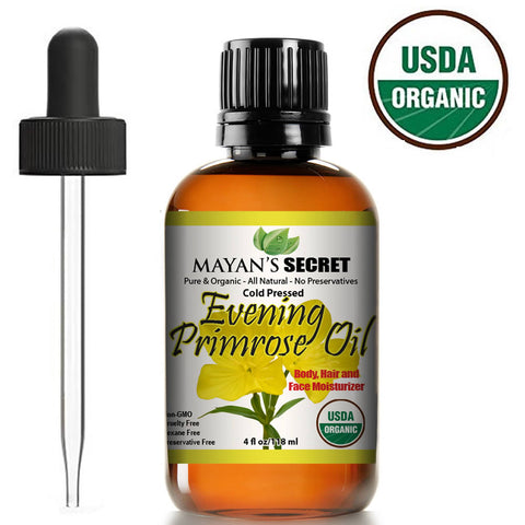 Evening Primrose Oil USDA Certified Organic /Natural / Undiluted/Unrefined /Cold Pressed Carrier Oil. Rich antioxidant to rejuvenate and moisturize The Skin and Hair
