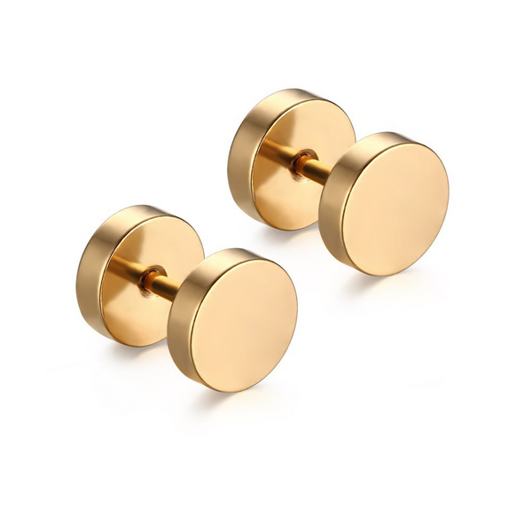 Sexy Sparkles Jewelry Stainless Steel Mens Womens Gold Stud Earrings Ear Plugs Tunnel - Sexy Sparkles Fashion Jewelry - 1