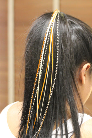 Feather Hair Extensions, 100% Real Rooster Feathers, Long Natural Colors, 20 Feathers with Beads and Loop Tool Kit - Sexy Sparkles Fashion Jewelry - 5