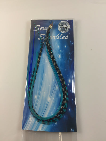 7-10 in Length 5 Beautiful Ocean Blue Feathers Bonded At the Tip for Hair Extension Salon Quality Feathers - Sexy Sparkles Fashion Jewelry - 3