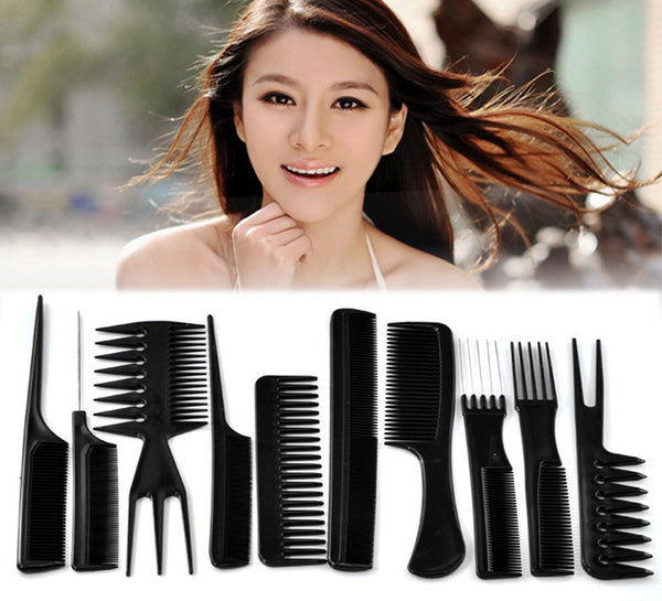 Sexy Sparkles 10 Pcs Set of Professional Combs Hairdressing Barber Salon Styling Set