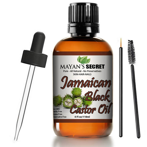 Jamaican Black Castor Seed Oil 100% Natural & Pure Serum for Hair, Hot Oil Treatment, and Skin Healing for Treating Eczema, Psoriasis, Acne, Longer Fuller Thicker Looking Hair Eyelashes & Eyebrows