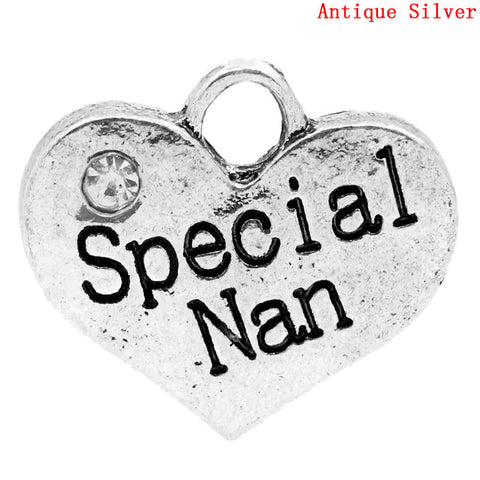 Special Nan Clip On Family Hearts Charm Bead for Snake Chain Bracelet - Sexy Sparkles Fashion Jewelry - 2