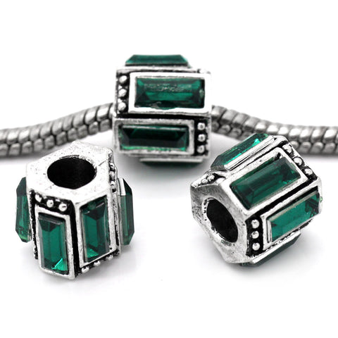 May Birthstone Spacer Bead Charm for european snake chain charm Bracelet