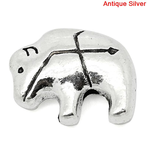 Sexy Sparkles 10 Pcs Silver Toned Polar Bear Carved Spacer Bead 14x11mm, Hole: Approx 1.6mm