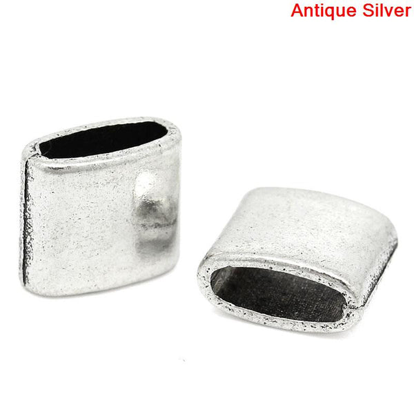 Sexy Sparkles 10 Pcs Rectangle Spacer Beads Antique Silver 9mm