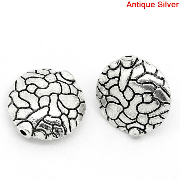 Sexy Sparkles 5 Pcs Round Spacer Beads Antique Silver Pattern Carved 16mm