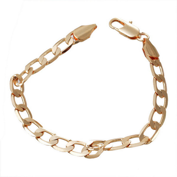 Brass Bracelets Link Curb Chain Gold Tone Plated  With Lobster Claw Clasp - Sexy Sparkles Fashion Jewelry - 1