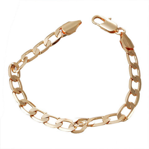 Brass Bracelets Link Curb Chain Gold Tone Plated  With Lobster Claw Clasp - Sexy Sparkles Fashion Jewelry - 1