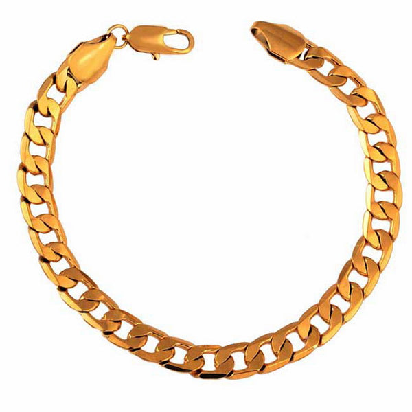 Brass Bracelets Link Curb Chain Golden Plated With Lobster Claw Clasp