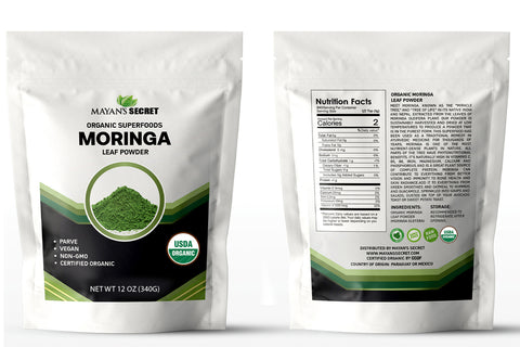 USDA Certified Organic Moringa Oleifera Leaf Powder Rich in Natural Antioxidants,