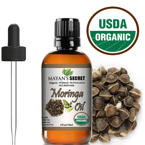 Moringa Energy Oil USDA CERTIFIED ORGANIC  Moringa Seed Oil from Cold Pressed Rejuvenate Dull Skin - Great for Hair and Face, Botanical Anti-aging Beauty - Great for Cuts, Rashes, Burns - Pure, Undiluted-