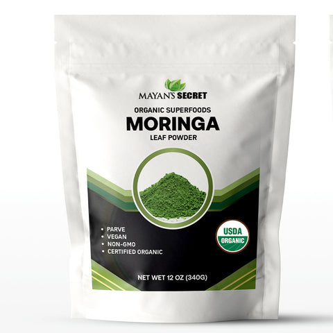 USDA Certified Organic Moringa Oleifera Leaf Powder Rich in Natural Antioxidants,