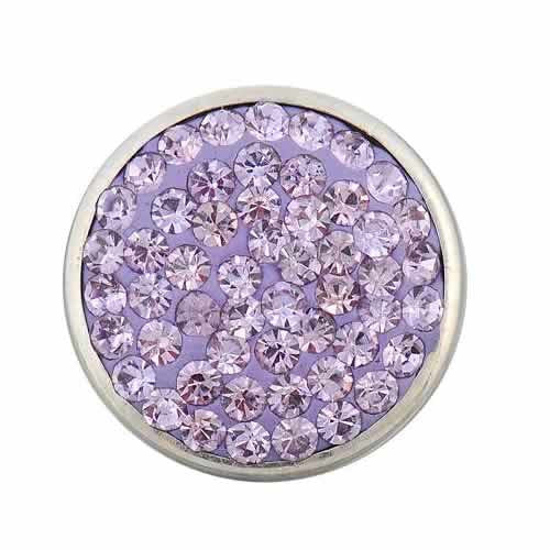 Orchid Crystals Chunk Snap Jewelry Button Round Silver Tone Fit Chunk Bracelets - Sexy Sparkles Fashion Jewelry - 1