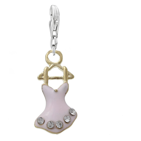 Sexy Sparkles  Ballarina Ballet Dress Clip on Jewelry with lobster claw clasp charm for link chain bracelets