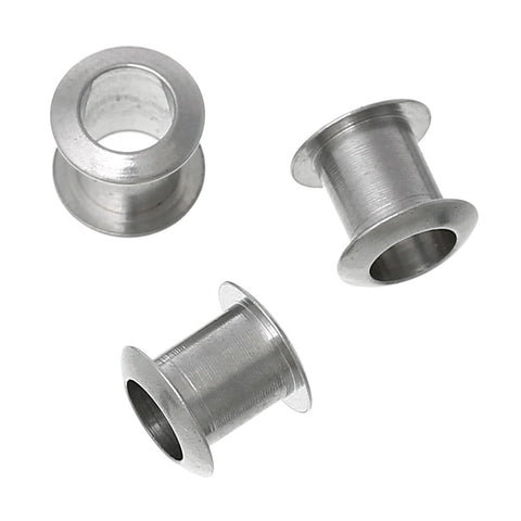 Sexy Sparkles 5 Pcs Stainless Steel Bobbin Spacer Beads Silver Tone 8mm