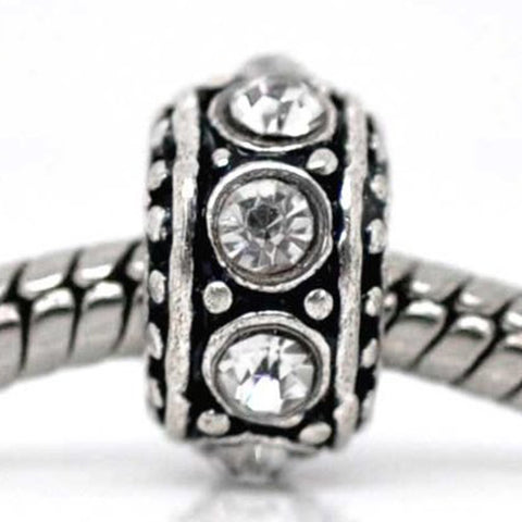 April Round Rhinestone charm for European Snake chain charm bracelet - Sexy Sparkles Fashion Jewelry - 1