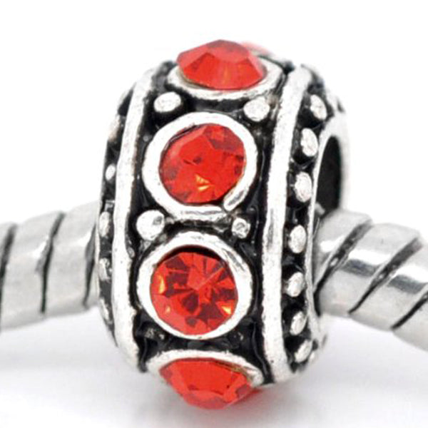July Birthstone Spacer Bead Charm for European Snake Chain Charm Bracelet - Sexy Sparkles Fashion Jewelry - 1