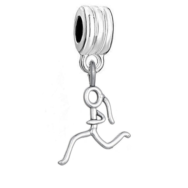 Girl Runner running Athlete Charm Fits Euorpean Snake Chains Brand Charm Bracelets - Sexy Sparkles Fashion Jewelry