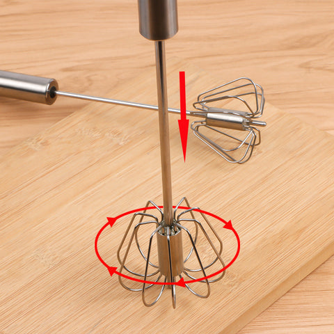 Premium Stainless-Steel Hand Push Whisk Blender, Egg Beater, Hand Egg Mixer for Flour Cake Egg,  (2pcs 10Inch & 12inch)