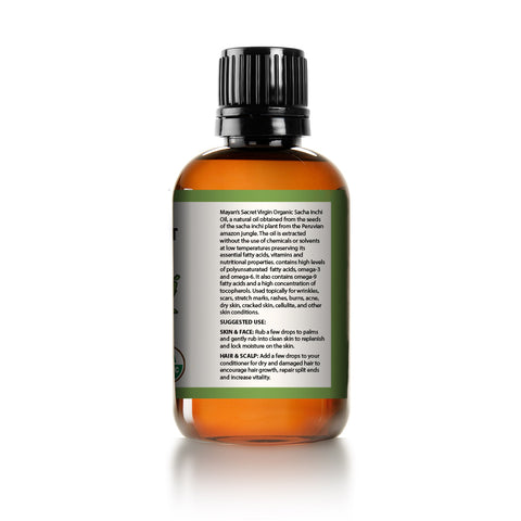Sacha Inchi Oil -USDA Certified  Virgin Organic , Omega-3-6-9 Extraodinarily high antioxidant properties for anti-aging Skin