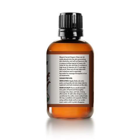 Shea Nut Oil USDA Certified Organic Natural Undiluted Cold Pressed for Skin Hair Lips and Nails