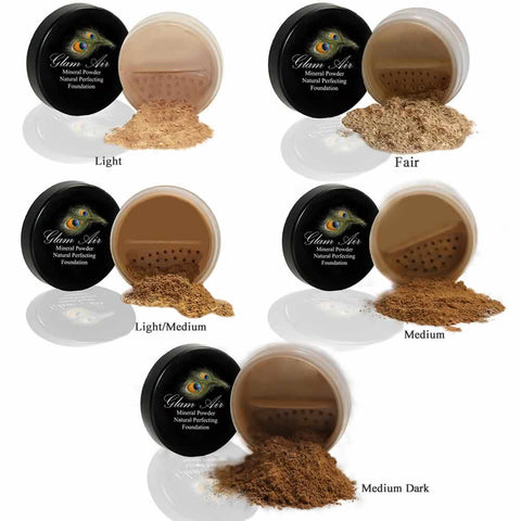 Glam Air Mineral Foundation, Natural Perfection Powder Foundation Compare with Bare Minerals and MAC Mineralize (LIGHT MEDIUM) - Sexy Sparkles Fashion Jewelry - 2