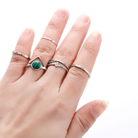 Sexy Sparkles 5 PCS Bohemian Style Joint Knuckle Nail Midi Ring Set - Sexy Sparkles Fashion Jewelry - 1