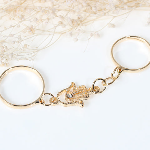 Sexy Sparkles Adjustable Women's Band Knuckle Midi Rings Set Gold Tone Hamsa Symbol Hand Eye - Sexy Sparkles Fashion Jewelry - 3