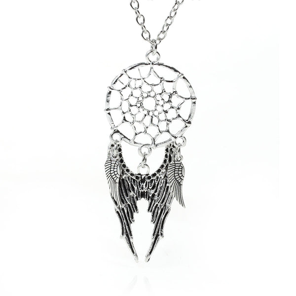 Angel Wing Dreamcatcher Pendant Necklace